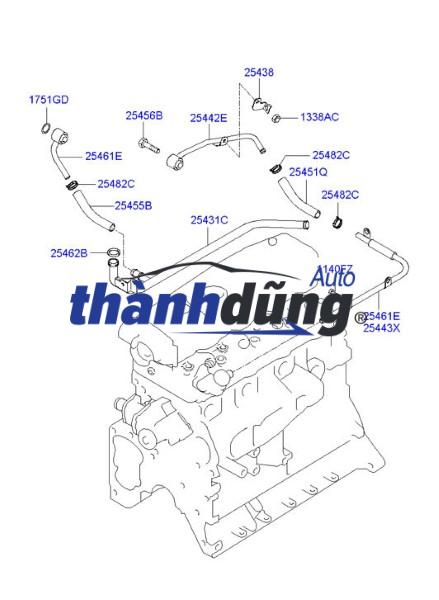 ỐNG NƯỚC RA XE KIA FRONTIER J3 2003 | 0K88R-13540 - Ảnh 5