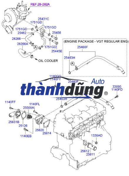 ỐNG NƯỚC RA XE KIA FRONTIER J3 2003 | 0K88R-13540 - Ảnh 4