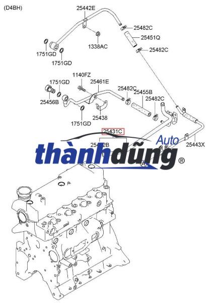 ỐNG NƯỚC RA XE KIA FRONTIER J3 2003 | 0K88R-13540 - Ảnh 7
