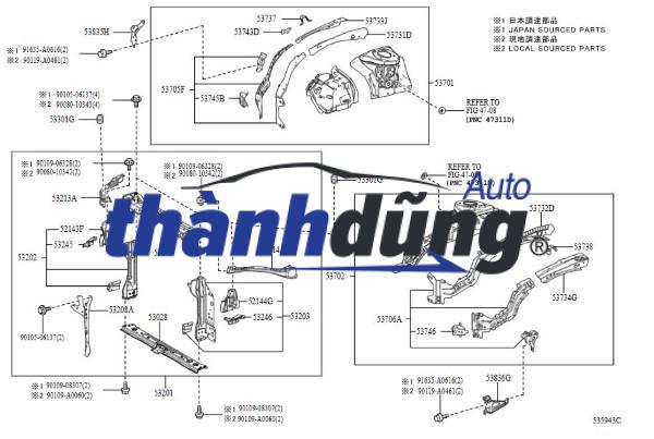 XƯƠNG ĐỠ KHÓA CAPO XE TOYOTA YARIS 2015 | 532150D121 - Ảnh 3