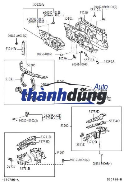 XƯƠNG ĐỠ KHÓA CAPO XE TOYOTA YARIS 2015 | 532150D121 - Ảnh 2