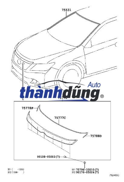 NẸP XI CAPO TOYOTA INNOVA 2012-2015 | 757710K230 - Ảnh 5