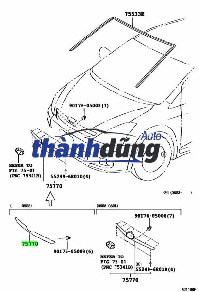 NẸP XI CAPO TOYOTA INNOVA 2012-2015 | 757710K230 - Ảnh 4