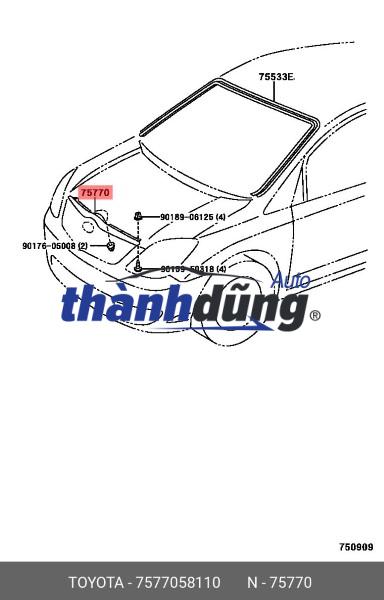 NẸP XI CAPO TOYOTA INNOVA 2012-2015 | 757710K230 - Ảnh 3