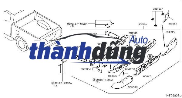 CÁNH GIÓ BƯỞNG SAU XE NISSAN NAVARA 2019 | 960324JC1H - Ảnh 4