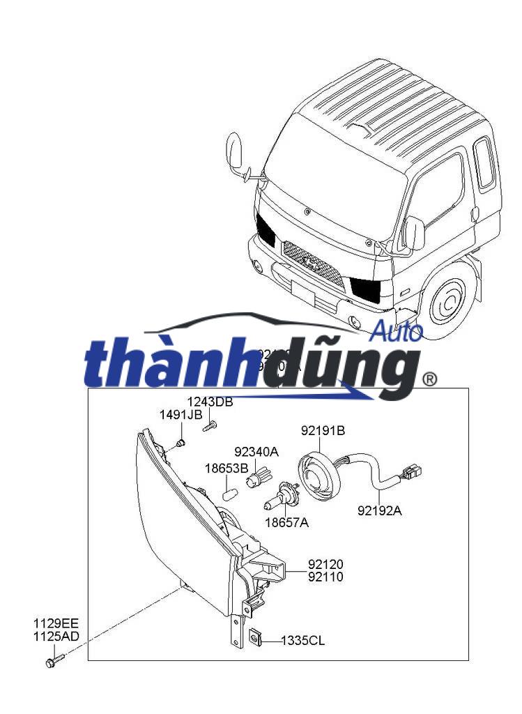 ĐÈN PHA HYUNDAI HD120 2007-2015 | 921026B003 - Ảnh 5