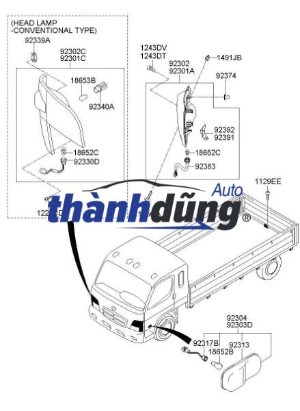ĐÈN PHA HYUNDAI HD120 2007-2015 | 921026B003 - Ảnh 6