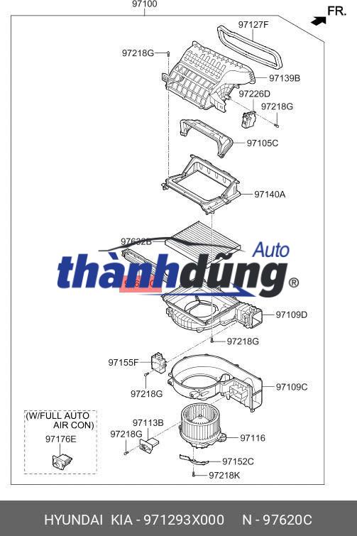 NẮP ĐẬY LỌC GIÓ MÁY LẠNH KIA FORTE 2011-2017 | 971293X000 - Ảnh 6