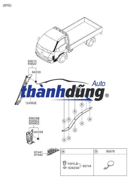 NẸP SÀN CÁNH CỬA KIA BONGO 3 2006-2018 | 858714E000GW - Ảnh 4