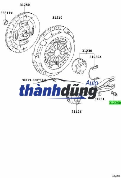 ỐC CÀNG CUA ĐẨY BI TÊ TOYOTA ZACE 2004 | 3123626010 - Ảnh 5