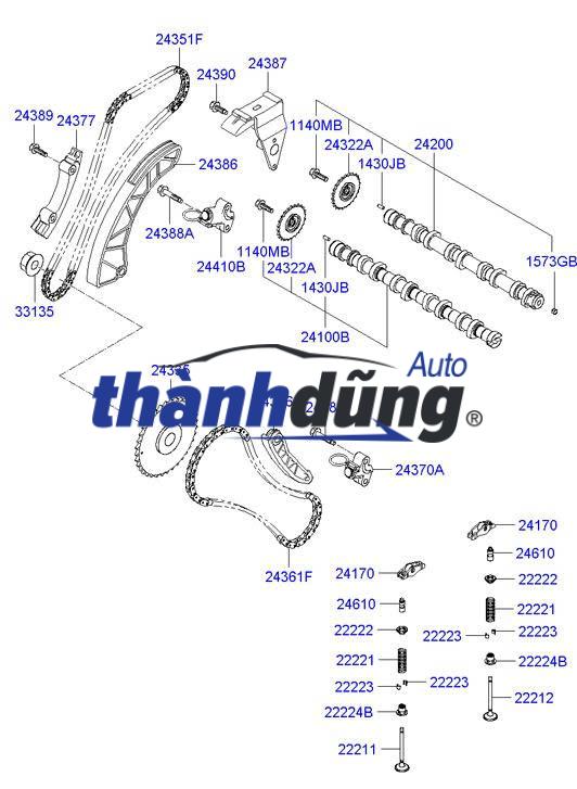 TĂNG XÍCH BƠM CAO ÁP HYUNDAI PORTER 2 2013 | 243704A100 - Ảnh 5