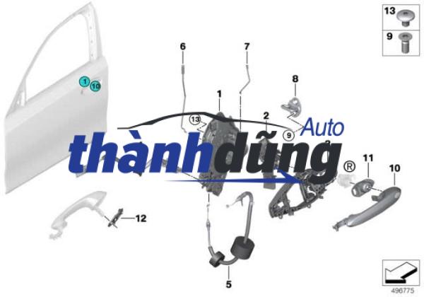 TAY MỞ CỬA TRƯỚC TRÁI NISSAN SUNNY | 806403AW0A - Ảnh 4