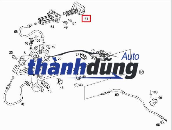 MÓC KÉO PHANH TAY MERCEDES CLK350 | 2034270620 - Ảnh 5