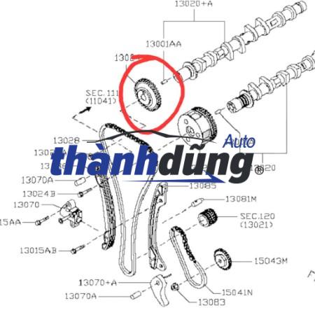 BÁNH RĂNG ĐẦU TRỤC CƠ NISSAN LIVINA 2007-2013 | 13021EE51B - Ảnh 6