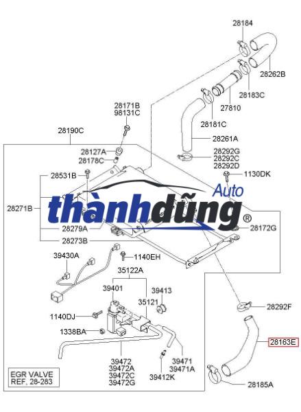 ỐNG LÀM MÁT TURBO XE HYUNDAI SANTAFE 2.0 2009 | 2826927200 - Ảnh 4