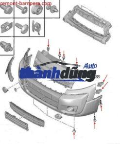 ỐP MẠ CẢN TRƯỚC XE MERCEDES GLC250 2020 | 2538851625 - Ảnh 3