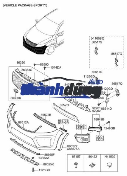 ỐP MẠ CẢN TRƯỚC XE MERCEDES GLC250 2020 | 2538851625 - Ảnh 5